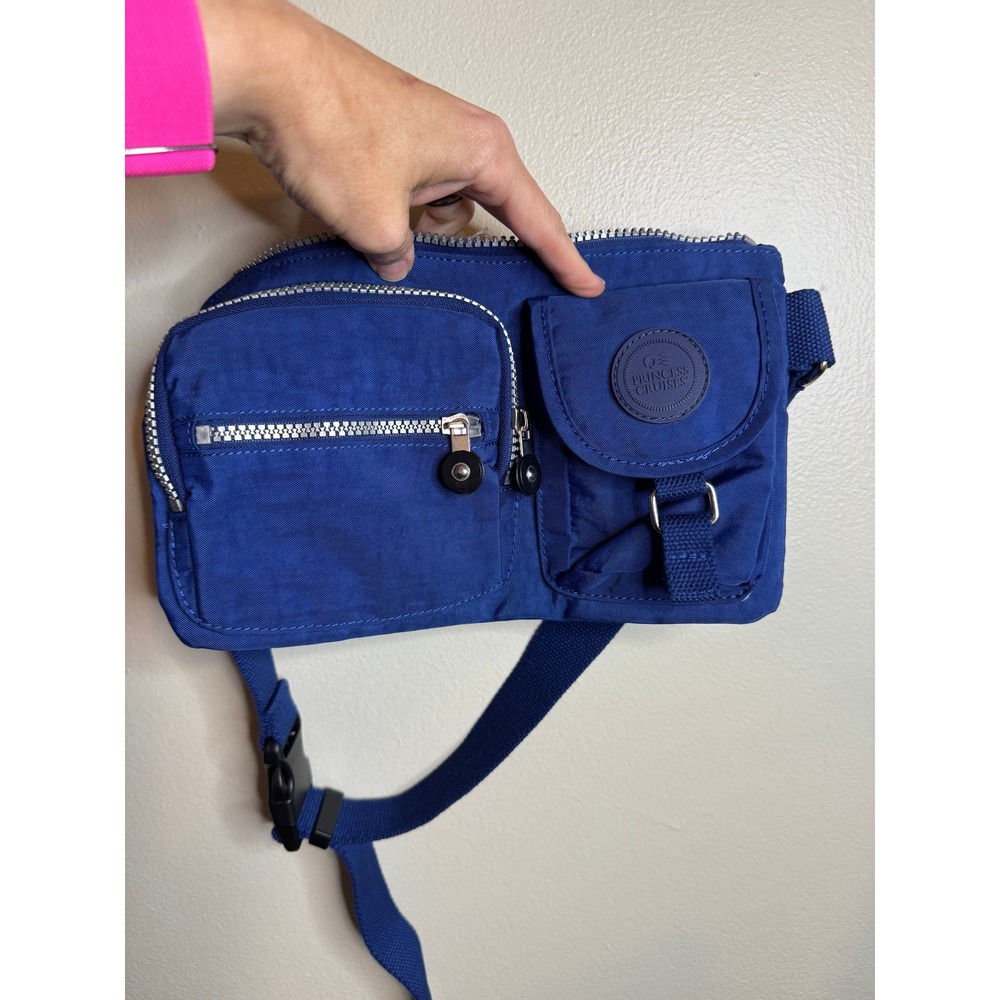 Princess Cruises Blue Nylon Fanny Pack Waist Bag Travel Souvenir Multi Pocket